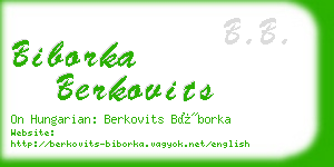 biborka berkovits business card